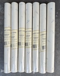 (7) Double Rolls Of Carey Lind Wallpaper Prepasted Solid Vinyl, Pattern FR4914