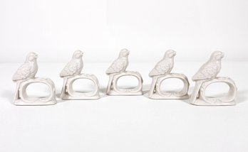 Ceramic Brid Napkin Rings, Set Of 5
