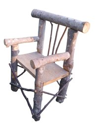 Great Vintage Folk Art Adirondack Log Childs Chair