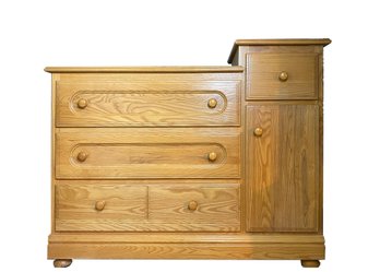 Child Craft Industries Light Oak Changing Table Dresser On Bun Feet