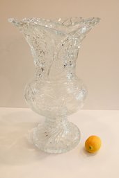 Lead Crystal Statement Vase, 17' Tall
