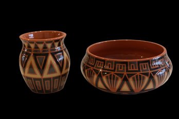 Aztec Design,Pottery Duo