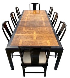 1970s Chinoiserie Pagoda Style Dining Table & Ten Chairs From Century Furniture