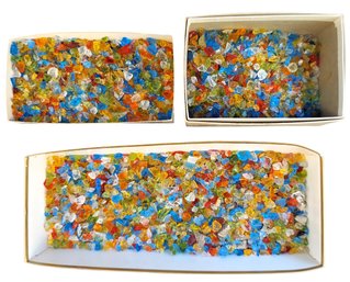 Large Lot Vintage Colored Glass Chips Great For Crafting
