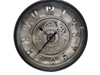 Steampunk Style Visible Gear 18' Round Battery Operated Wall Clock - Working Condition