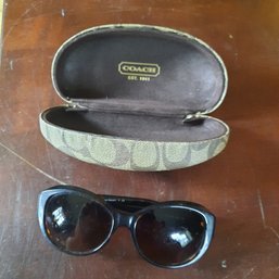 #140 - COACH 8010B Woman's Sunglasses In Coach Hard Case With Coach Cleaner Cloth
