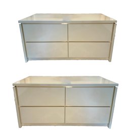 A Pair Of Vintage Modern Lacquered Low Chests