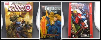 3 Marvel Graphic Novel Lot- Steve Rogers: Super Soldier,  Ultimate Spider-Man Vol.1, Fantastic Four