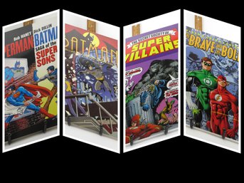 4 Dc Comics Graphic Novels-  Superman Batman, Batman , Super Villains And Flash And Green Arrow
