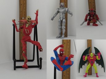 Marvel Action Figures- Annihilist, Ultron, Deadman, Spiderman And Deadpool