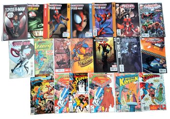 Group 1 Lot Of 20 Estate Superman & Spiderman Comic Books
