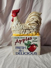 Heartfelt Kitchen Creations Chicken On An Apple Crate Nest COOKIE JAR