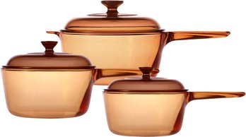 6-piece Corning Visions Saucepan Set - NEW