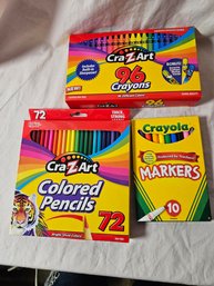 Lot Of Crayon Pencils, Markers, And Crayons, NIB