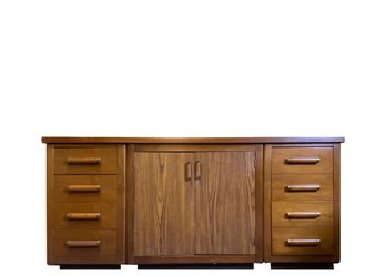 1960s Credenza With Great Storage And Center Drawers - Heavy Solid Piece