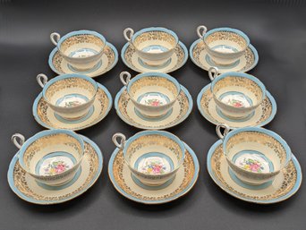 9 Matching Cups And Saucers - Royal Grafton