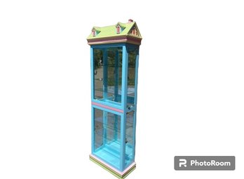 Charming Doll House Style Curio Cabinet Display Case Pulaski Dollhouse Curio