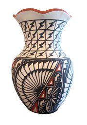 David Antonio Signed Native American Acoma Sun City NM 11' Pottery Vase