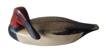 Signed O'Meara Vintage Canvasback Duck Drake Wooden Decoy