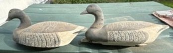 Pair Of Vintage Duck Decoys With One Being A Quogue Wildfowler