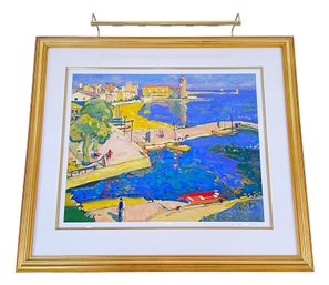 Paid $3,500 Manel Anoro 'Port Blau' Limited Edition Serigraph 1/175