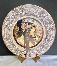 LTD ED  1673 Goebel ARTIS ORBIS GERMANY Mucha BRUNETTE 1897 Plate
