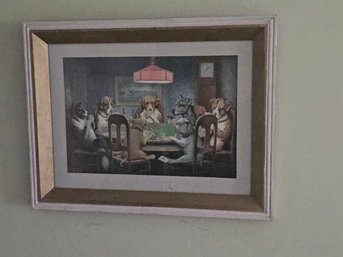 #82: Framed 19' X 15' Print Of 'Dogs Playing Poker' By Cassius Marcellus Coolidge Is Excellent.