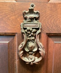 French Farmhouse Art Nouveau Cast Iron Door Knocker