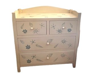 Custom Painted Dresser Ecru Shell Motif 4 Drawer Dresser 38 In. X 38 In. X 17 In Depth (READ DESCRIPTION)