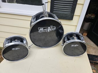 #63: Lot Of 3 Music Alley Kids Drums - 2 Toms And Base.