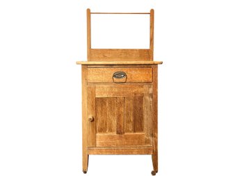 Antique Drysink With Towel Bar On Casters