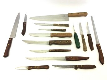 Mixed Lot Kitchen Knives Chef Carving Serrated