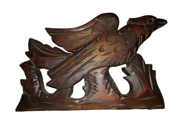 Antique Victorian Architectural Carved Wooden Eagle In Flight