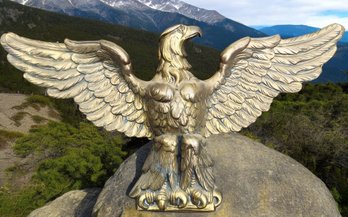 Beautiful Large Vintage Gilt Metal American Eagle Sculpture