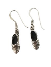 Vintage Handmade .925 Sterling Silver Petite Shoe Dangle Earrings