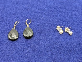 Two Pairs Of Drop Earrings