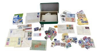 Box Full Of Stamps And First Day Covers