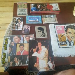 #6 - Lot Of 10 Vintage Elvis Presley Souvenirs Post Cards, Towel, Book & Tape & More!