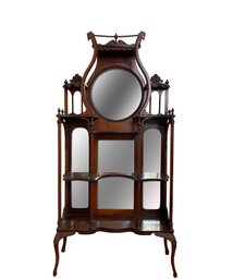 Late 19th Century - Eastlake Etagere With Beveled Mirrors And Highly Detailed Accents