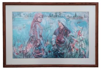 Edna Hibel (1917-2014) Signed Women In The Fields Lithograph