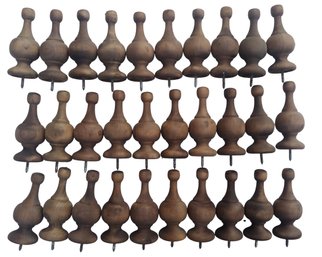 Lot Of 30 Vintage Unfinished 4 1/2' Wooden Finials