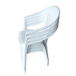 Set Of 4 Durable Platsic Lawn/Patio Chairs-White