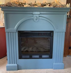 Electric Fireplace / Blue Wood - Works- No Remote-can Use Flame For Effect Or With Heat (read Description)