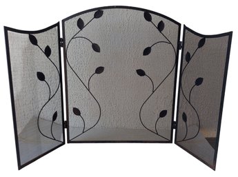 Decorative Adjustable Folding Floral Fireplace Screen