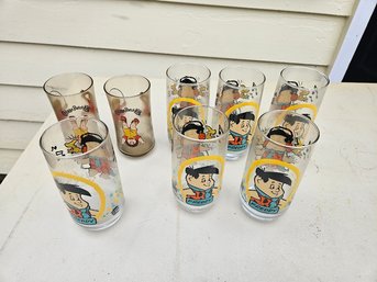 #55: Lot Of Vintage 6 Fred Flintstone (1988) & 2 Cabbage Patch Kids (1984) Collectible Glassware