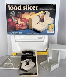 GE Vtg 1970's Yellow Home Food Slicer Made In Ireland Model #B1-SL10/3771 TESTED! Original Box & Brochure