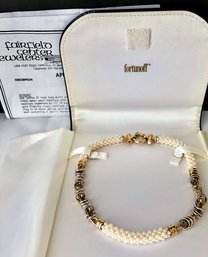 VTG Fortunoff  14K Gold  Chinese Cultured Pearl Necklace W-Case & Insurance Appraisal - READ DESCRIPTION