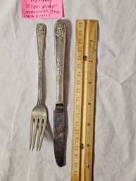 Vintage Pinocchio And Donkey Silver Plate Fork And Knife By William Rogers