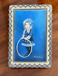 Ornate Silver And Cream Frame With Hand Painted Art By K. Anderson