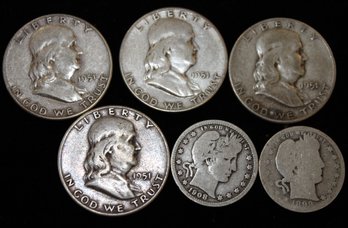 Estate Found US Money Coin Lot #3 With Silver Franklin Coins- No Tax On Coin Sales